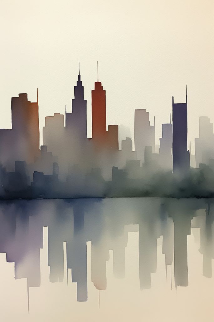 Ethereal City Reflections
